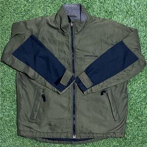 Abercrombie & Fitch Green and Navy Windbreaker Jacket Size M